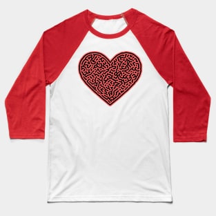 Love Symbol in Abstract Pattern Texture Baseball T-Shirt